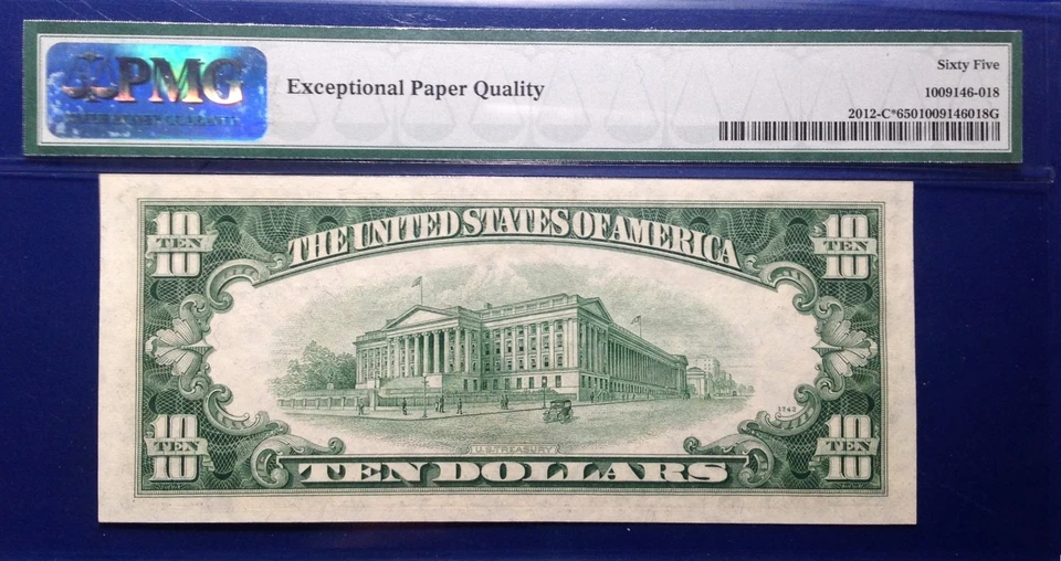 1950B $10 Federal Reserve Note Fr-2012-C* Philadelphia PMG65EPQ Gem - Image 2 of 2