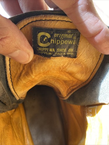 Vintage Chippewa Black Leather Laced Zip Up Steel Toe Boots Size 10.5 3E - Picture 11 of 15