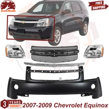 Front Bumper Cover Primed & Headlight Assembly For 2007-2009 Chevrolet Equinox