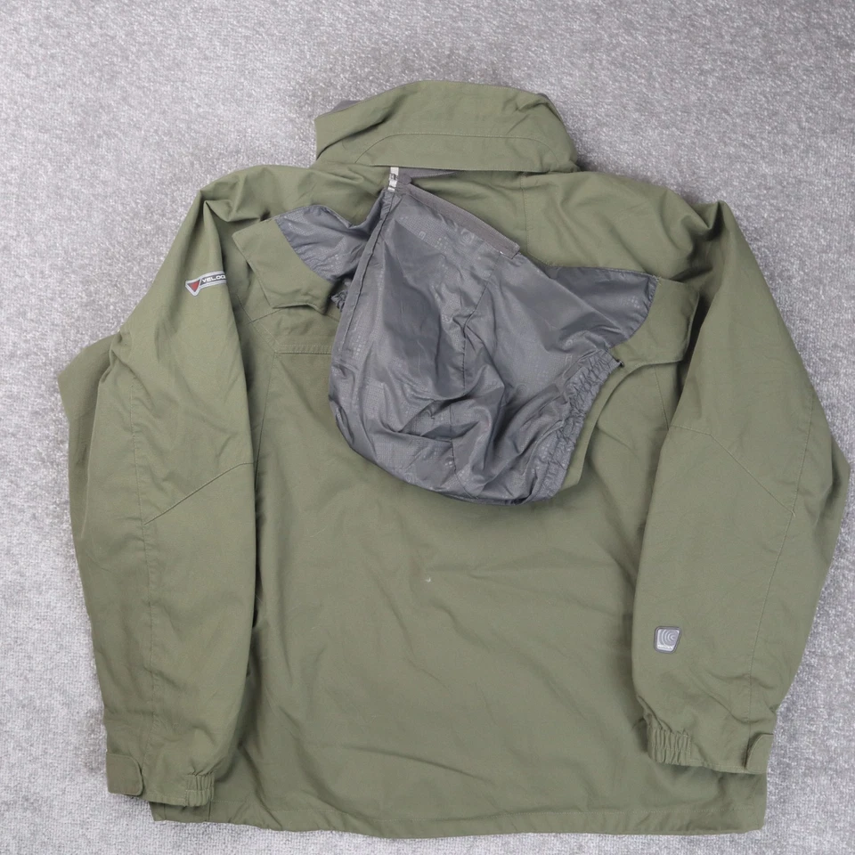 Chaqueta Parka de Invierno Columbia Verde Para Hombre XL Cremallera Completa Botón Con Capucha Foto 3 de 4