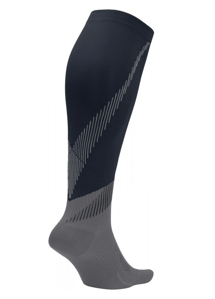 NIKE Spark Knee High BLACK Graduated Compression Running Socks Sz 4- 5.5 6-7.5