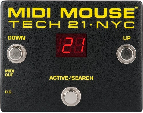 NEW!! Tech 21 MIDI Mouse 3-button MIDI Foot Controller PLUS (2) Cable Bundle!