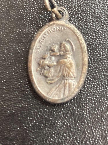 San Antonio Pray for Us medalla religiosa tono plata Italia