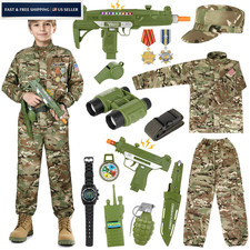 GIFTINBOX Army Costume for Kids, 15PCS Military Small 3-5y , 15pcs Kit