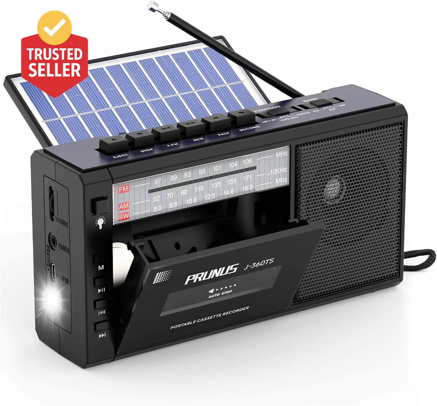Boombox With Solar/rechargeable Battery Operated,am F