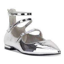 I.N.C. Ballerine International Concepts Valan argento triplo cinturino taglia 9,5 prezzo al dettaglio consigliato $80