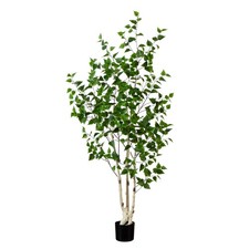 Nearly Natural 6-ft Artificial Birch Tree with Real Touch Leaves