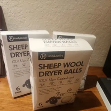 3  6PK NEW Reusable Dryer Balls Laundry 100% New Zealand Wool Set Eco Friendly