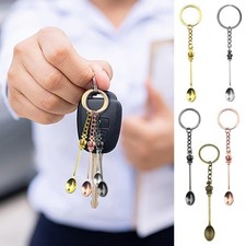 Spoon Keychain Metal Little Spoon Keychains Crown Teaspoon Pendant Mini Spoon