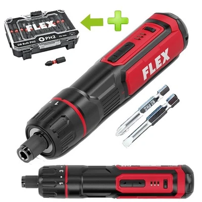 Flex SD 7-320 4 - Akku-Schraubendreher mit Drehmomenteinstellung + Bitsatz