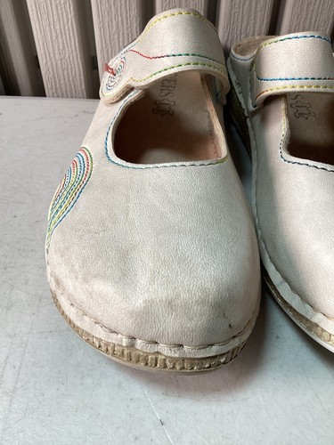 Pavers Touch Fastening Slip On Leather Clogs - Beige - Rainbow - UK 6 EUR 39 - Picture 17 of 24