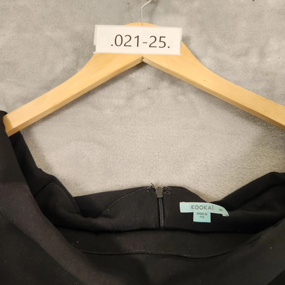 KOOKAI DRESS Size 36 Black Off Shoulder Cape Corporate Bodycon SLEEVELESS ZIP UP — 第 2/4 张图片