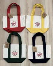 Trader Joe’s - SET OF 4 - Holiday Canvas Mini Tote Bag - BRAND NEW With Tags