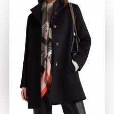 NEW, Fleurette Dawn Wool Car Coat in Black Si...