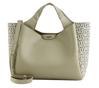DKNY Willa Satchel Handtasche Umhängetasche Tasche Lt Taupe beige weiß