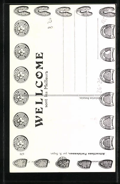 Künstler-AK Xavier Sager: Soldaten blicken auf elegante junge Dame mit Schirm - Bild 2 von 2