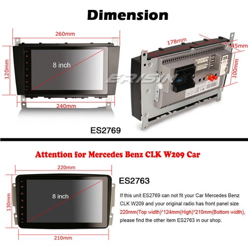 Android 10 Autoradio Navigationsgerät DAB DAB+ WLAN Mercedes C-Klasse/CLC/G W203 W463 - Bild 11 von 11
