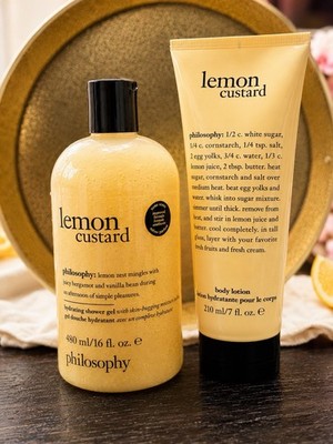 Philosophy Lemon Custard Hydrating Shower Gel 16 oz + Body Lotion 7 oz Duo Set