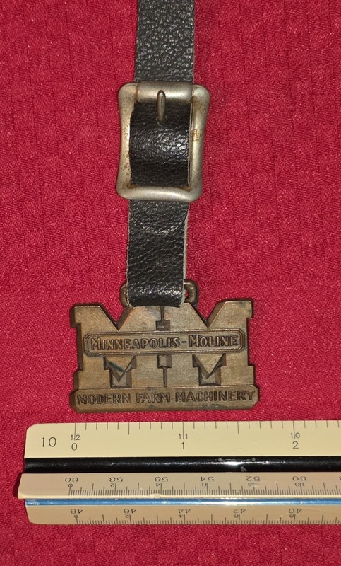 Vintage Minneapolis Moline MM Modern Farm Machinery Watch Fob With Strap