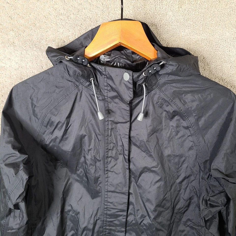 Jaqueta Sierra Branca Feminina S Preta Embalável Chuva Com Capuz Leve Zíper Completo - Imagem 2 de 4