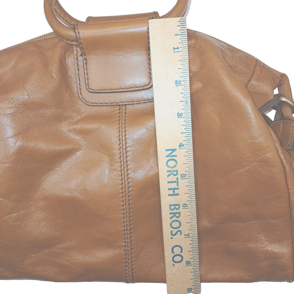 Hobo Sheila Ring Satchel Brown Leather Crossbody Bag Adjustable Strap Top Handle - Image 3 of 4