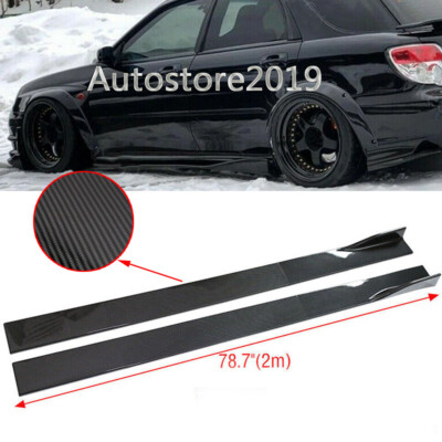 #ad For Subaru Impreza WRX STi Carbon Fiber Side Skirt Extension Splitter Rocker $59.95