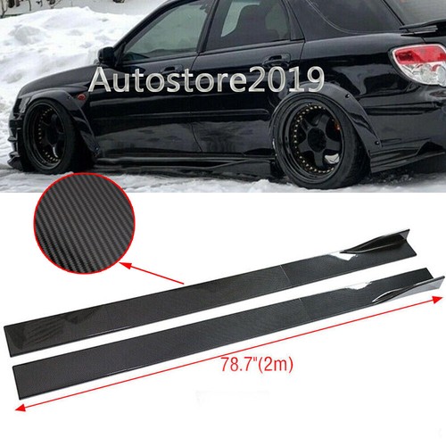 For Subaru Impreza WRX STi Carbon Fiber Side Skirt Extension Splitter Rocker