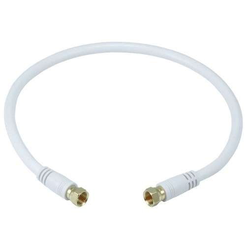 1.5FT (18") RG6 Coaxial Coax White HD Satellite HDTV Antenna Cable TV Cord Wire - Bild 2 von 2