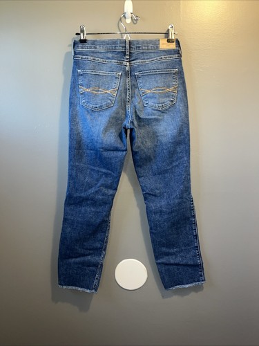 Abercrombie Kids Distressed High-Rise Straight Jeans Girls Sz 15/16 Blue Denim - Picture 19 of 19