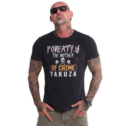 Nueva camiseta Yakuza Poverty para hombre - negra - talla M - Imagen 2 de 5