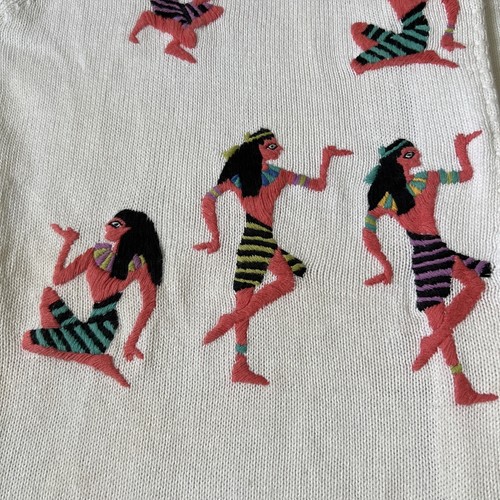 Super RARE Michael Simon L XL Egyptian People Sweater Cardigan SAMPLE Teacher - Picture 10 of 13