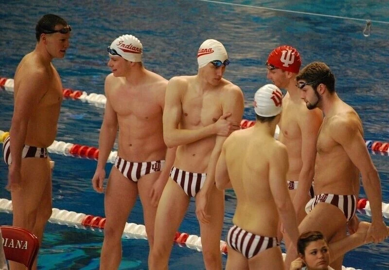 Indiana University Swim Team Water Polo Suit Brief Jock Swimsuit Mens  speedo