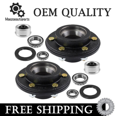 2x Trailer Hubs Convert Mobile Home with Bearings 6000# 6 Lug 6x5.5 Idler Axle