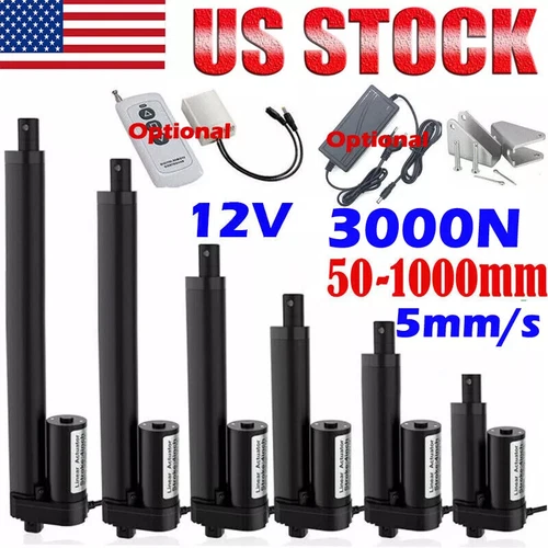 Linear Actuator 12V Heavy Duty Waterproof Stroke 2"~40" 1000MM 3000N 660lbs