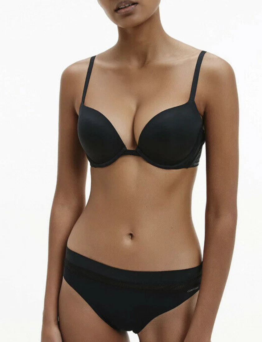 Calvin Klein Women's Flex Push Up Plunge Bra In Black | QF5613