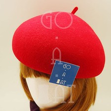 CLASSIC Wool Felt Women Beret Pillbox Hat Ladies Soft Crown  56cm  Pink Yellow