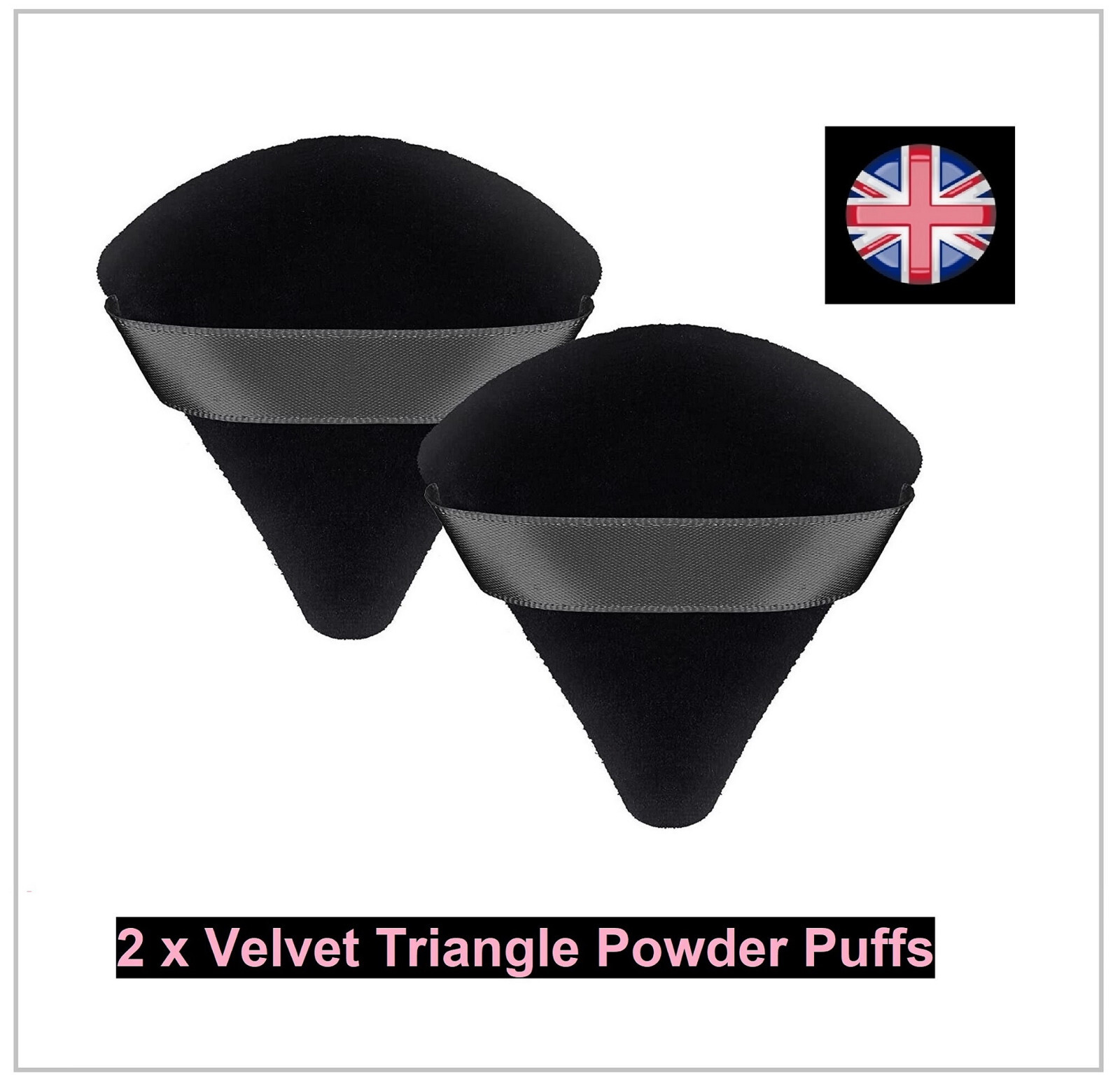 2Pcs Triangle Velvet Powder Puff Soft Face Makeup blender UK Seller