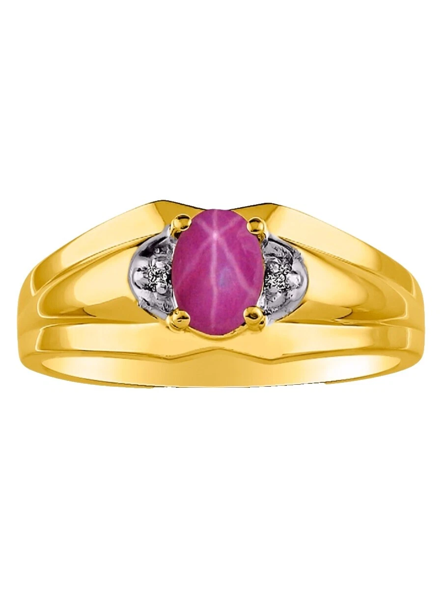 Anillos de estrella de rubí para hombre