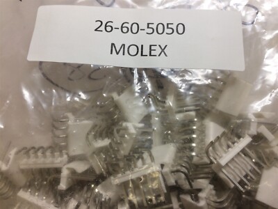 26-60-5050 MOLEX 0026605050 CONN HEADER R/A 5POS 3.96MM Thru-Hole 20 PIECES