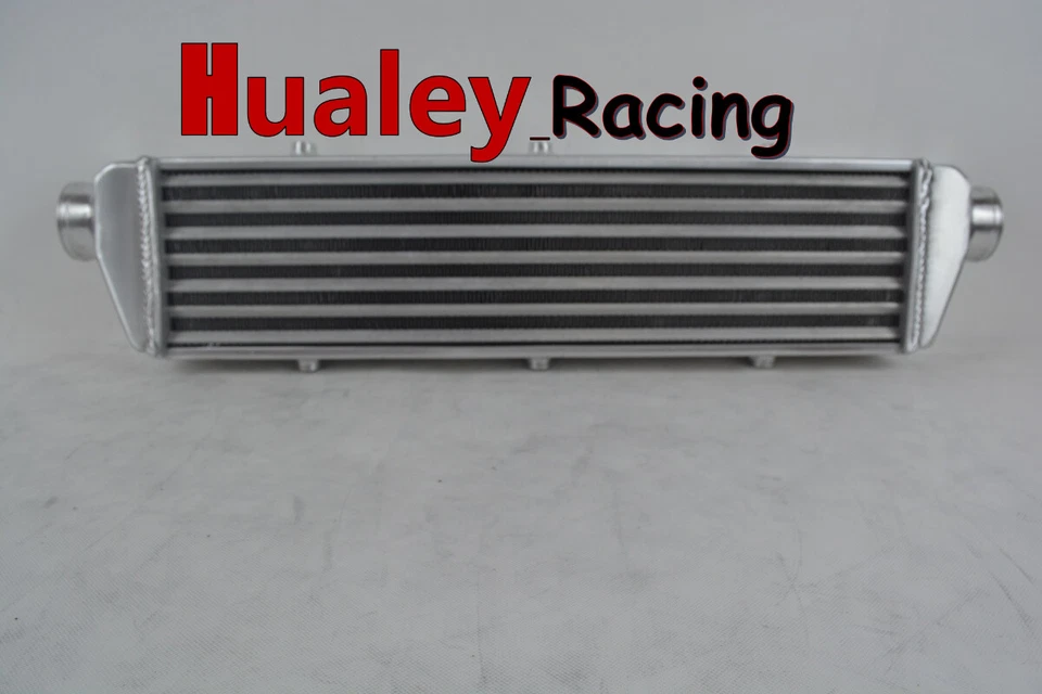 Intercooler universal de tubo y aleta de aluminio de montaje frontal 27,2X6,6X2,7" entrada/salida2,2" Foto 3 de 4