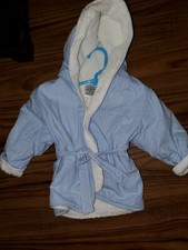 Baby Dior Bathrobe Infant Blue White Checkered Christian Dior NWOT