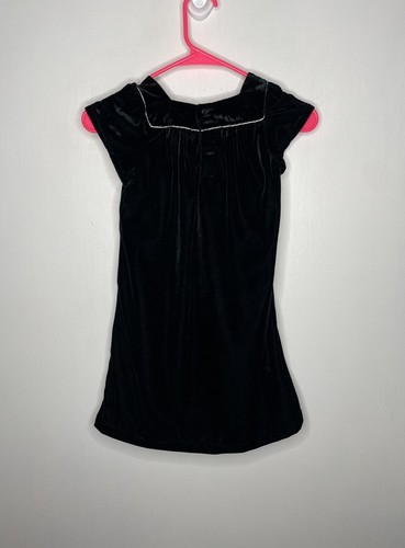 Carters Velvet Dress Girls Size 6X Short Sleeve Black Square Neck Short Sleeve - Picture 2 of 3