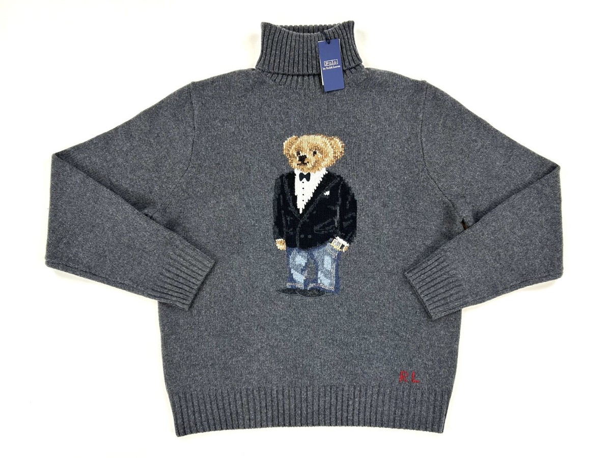 ★★POLO RALPH LAUREN★★ Polo Bear Wool Turtleneck Sweater Polo Ralph Lauren Wool Cashmere Polo Bear Turtleneck Sweater