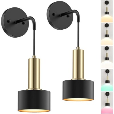 RGB Battery Powered Wall Light,High Brightness Rechargeable Wall Sconces 3 Color