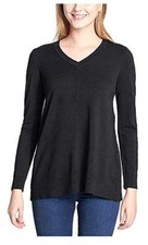 NWT DKNY Jeans Ladies' V-Neck Sweater Black, M 