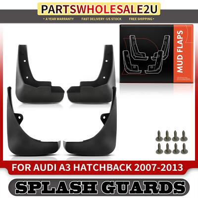 4x Front & Rear Mudguard Mud Flaps Splash Guards for Audi 8P A3 07-13 Hatchback