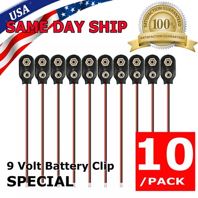 Li Ion Battery Connector Pack Of 10 T-Type 9V Battery Connector Snap Clips Wire Lead D 478114 - Foto 10