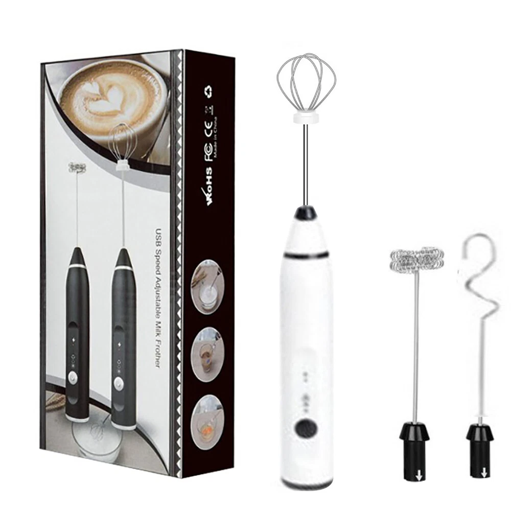 Milk Frother USB Rechargeable Mini Handheld Electric Blender Mixer Whisk Drin