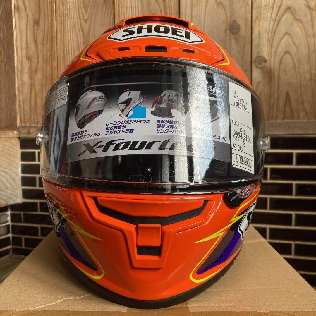 SHOEI X-Fourteen POWER RUSH TC-8 ORANGE/GREEN M size first come, first  served Y