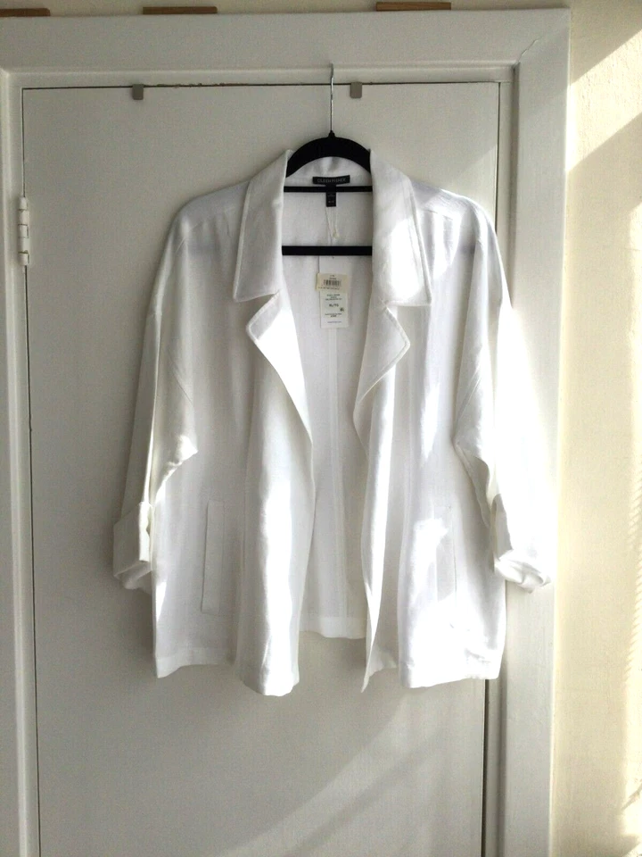 Eileen Fisher XL white jacket, NWT, linen mix - Image 2 of 4